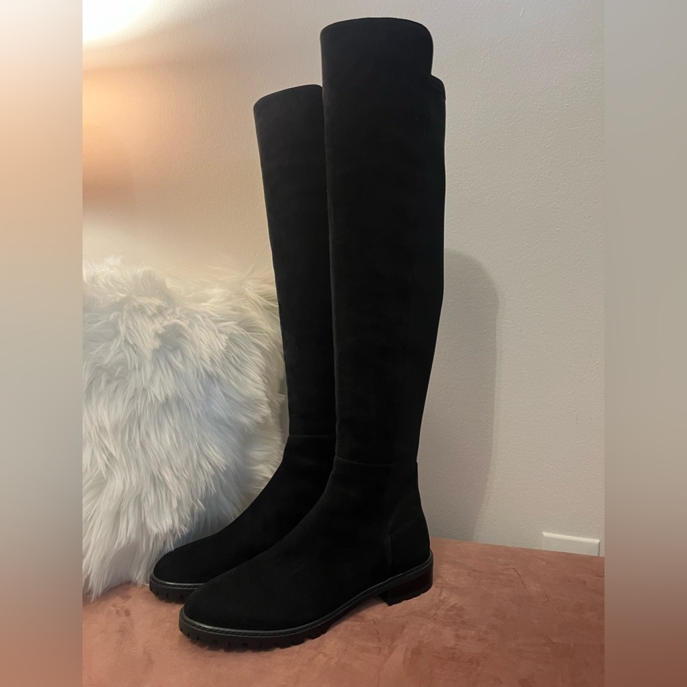 Stuart Whitman over the knee suede boots